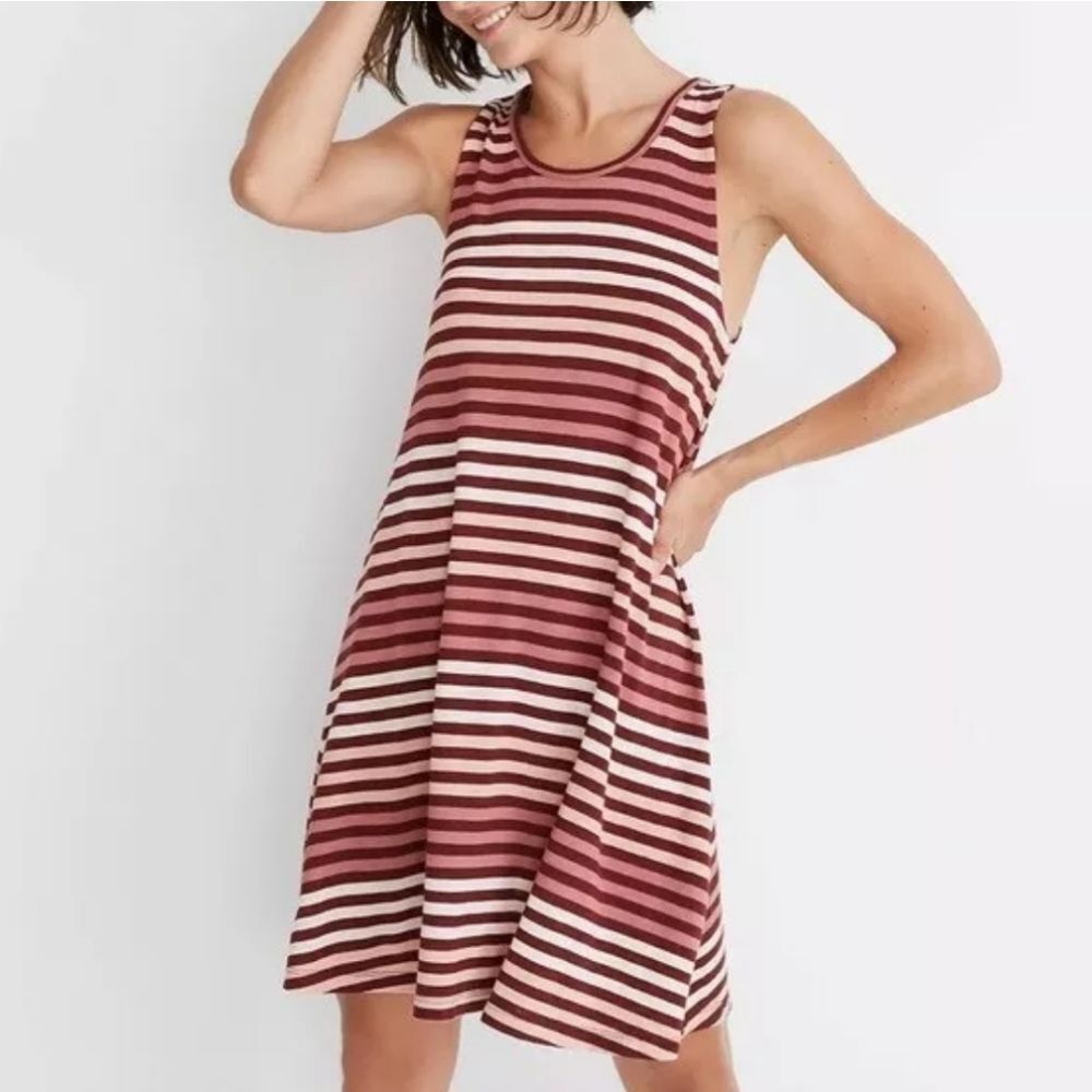 Madewell Striped Swing Tank Dress Sz S